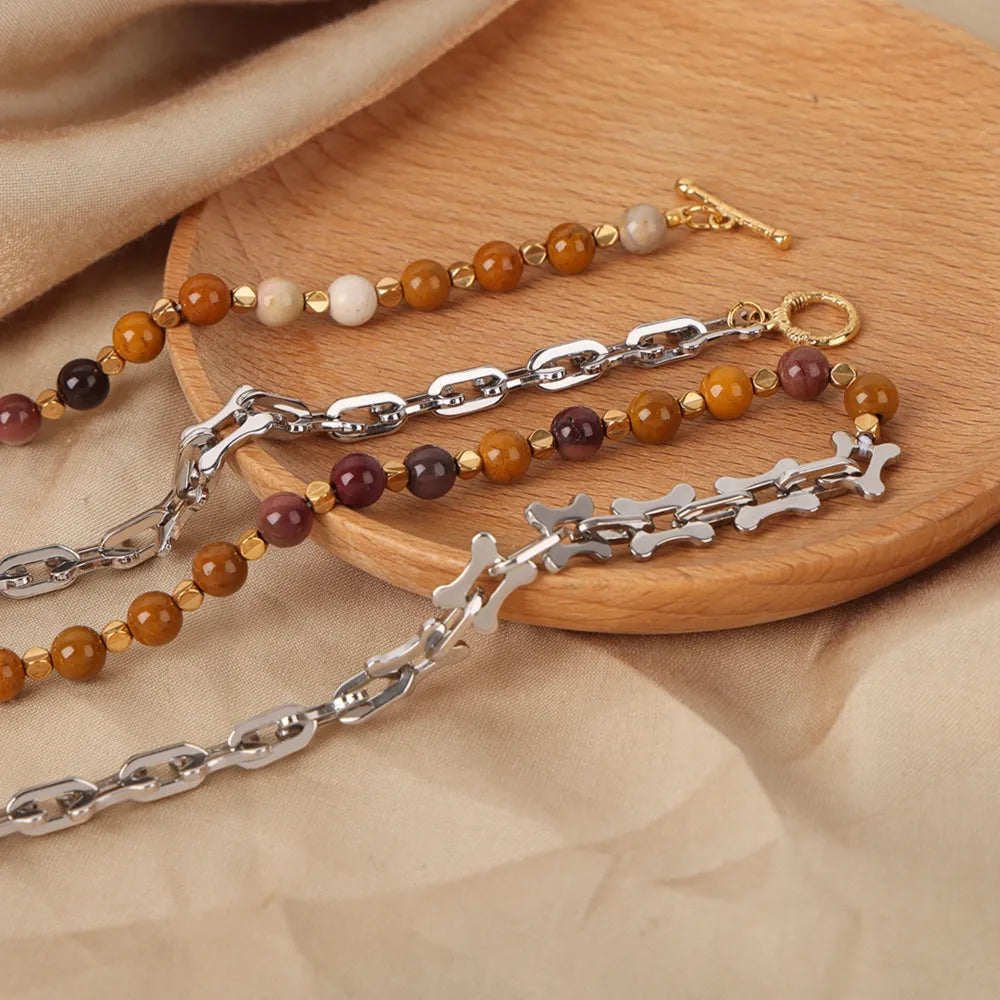 Titanium Steel Egg Yolk Stone Necklace – image 5 | Lilixa Trending Jewelry