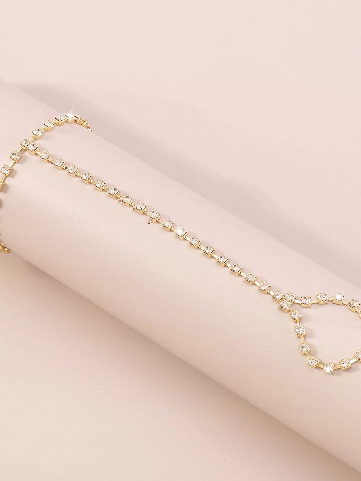 Alloy Rhinestone Bracelet for Women with Ring
