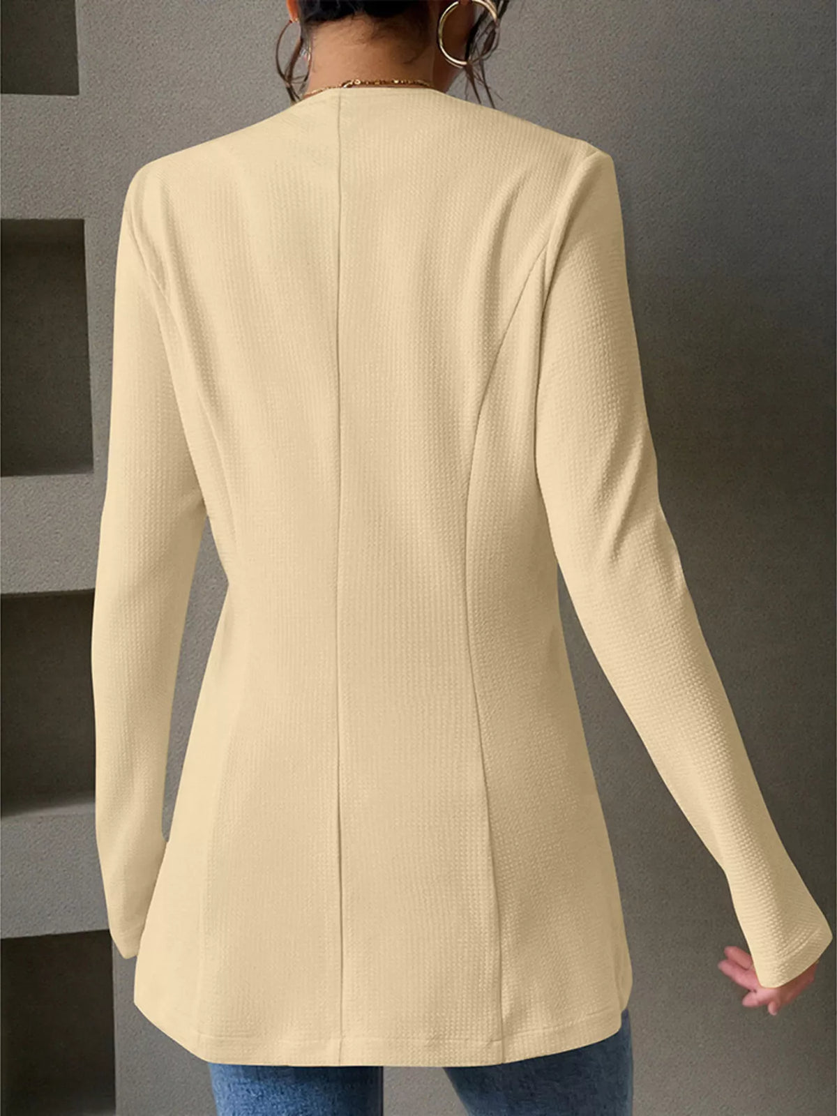 Flared Hem One Button Blazer