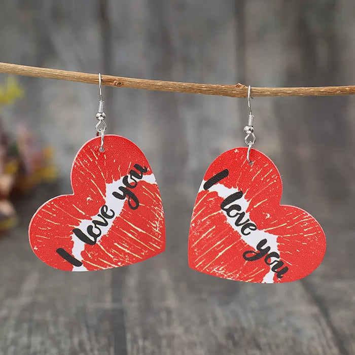 I LOVE YOU Heart Leather Earrings – image 1 | Lilixa Trending Jewelry