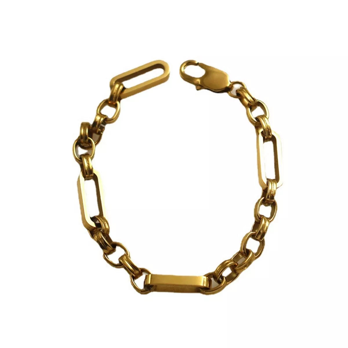18K Gold-Plated Chunky Gold Chain Link Bracelet for Women