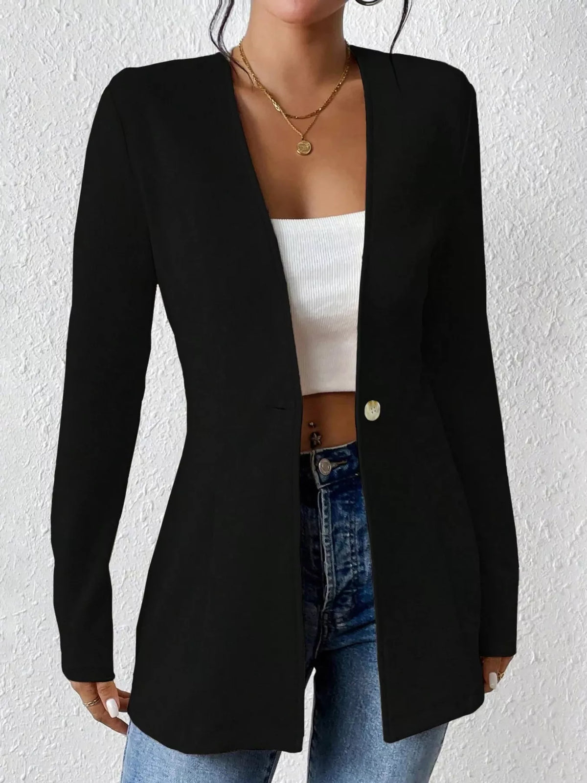 Princess Seams One Button Blazer