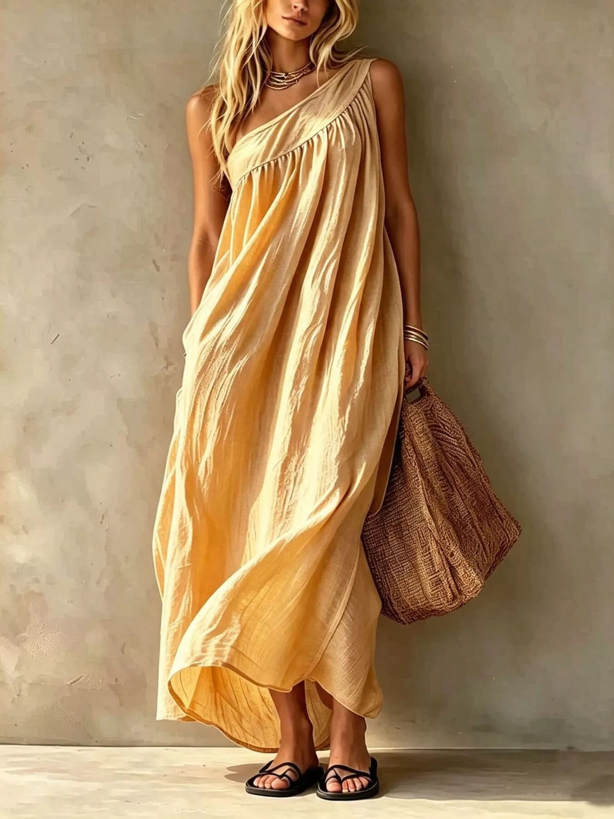 One Shoulder Maxi Dress Plus Size
