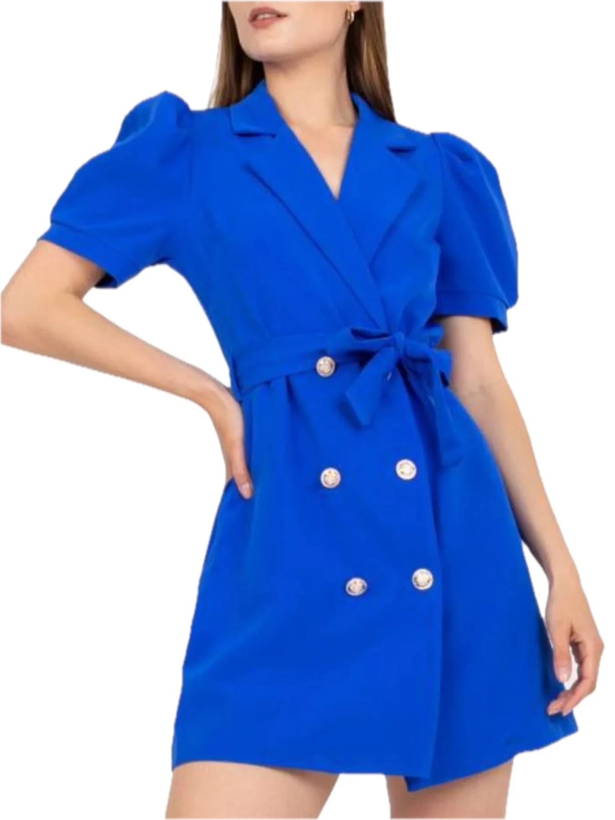 Women's Blazer Style Tie Waist Mini Dress