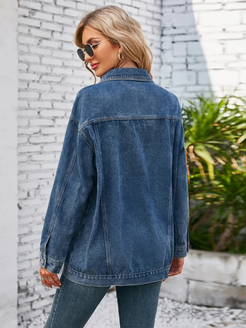Rayon Long Sleeve Denim Jacket