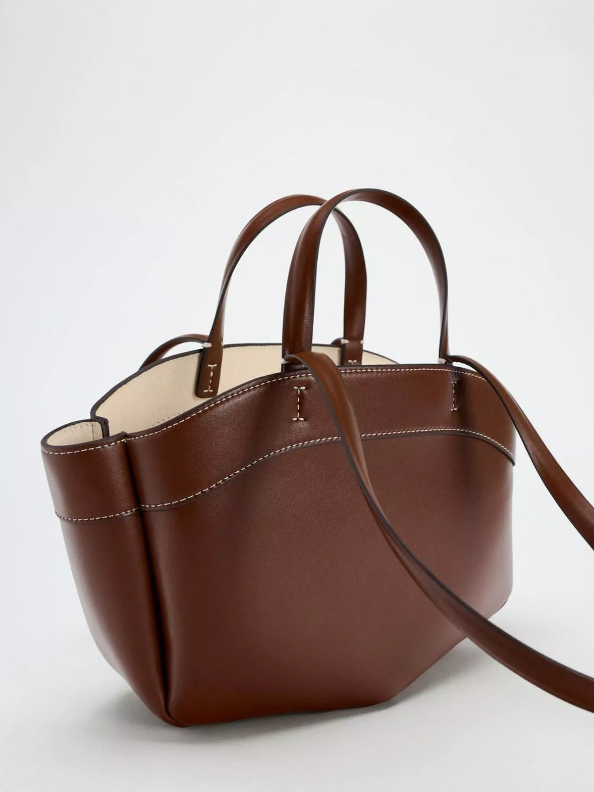 Vegan Leather Tote Bag in Maroon