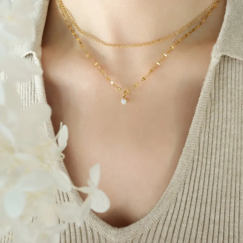 Titanium Steel Double-Layered Necklace – image 1 | Lilixa Trending Jewelry