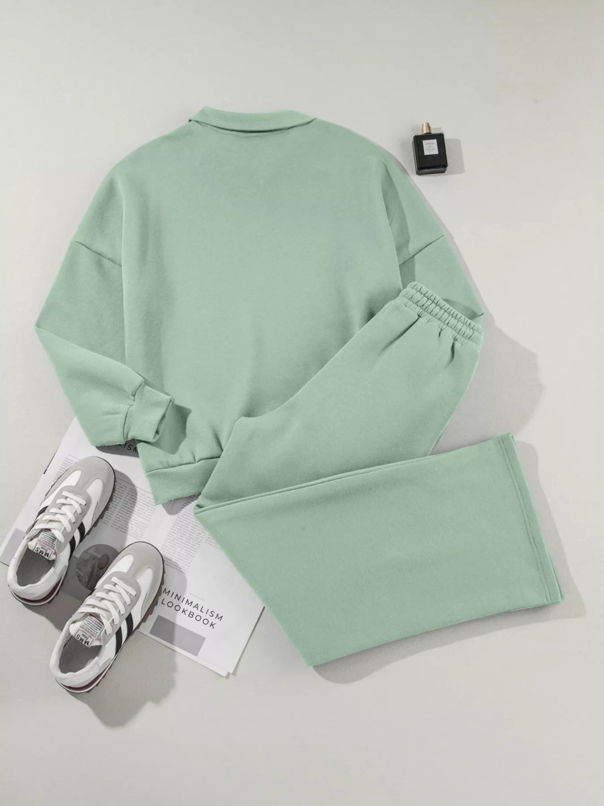 Zip Up Jacket and Pants Active Two-Piece Set