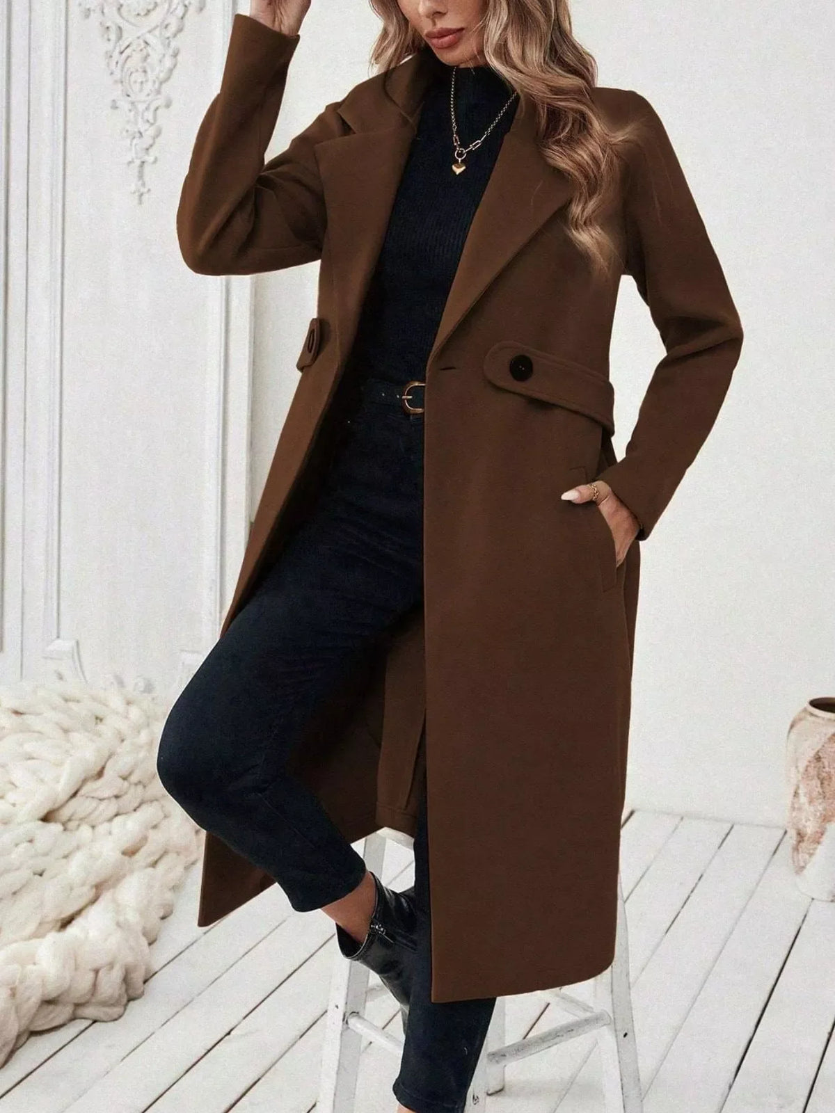 Single Button Longline Coat