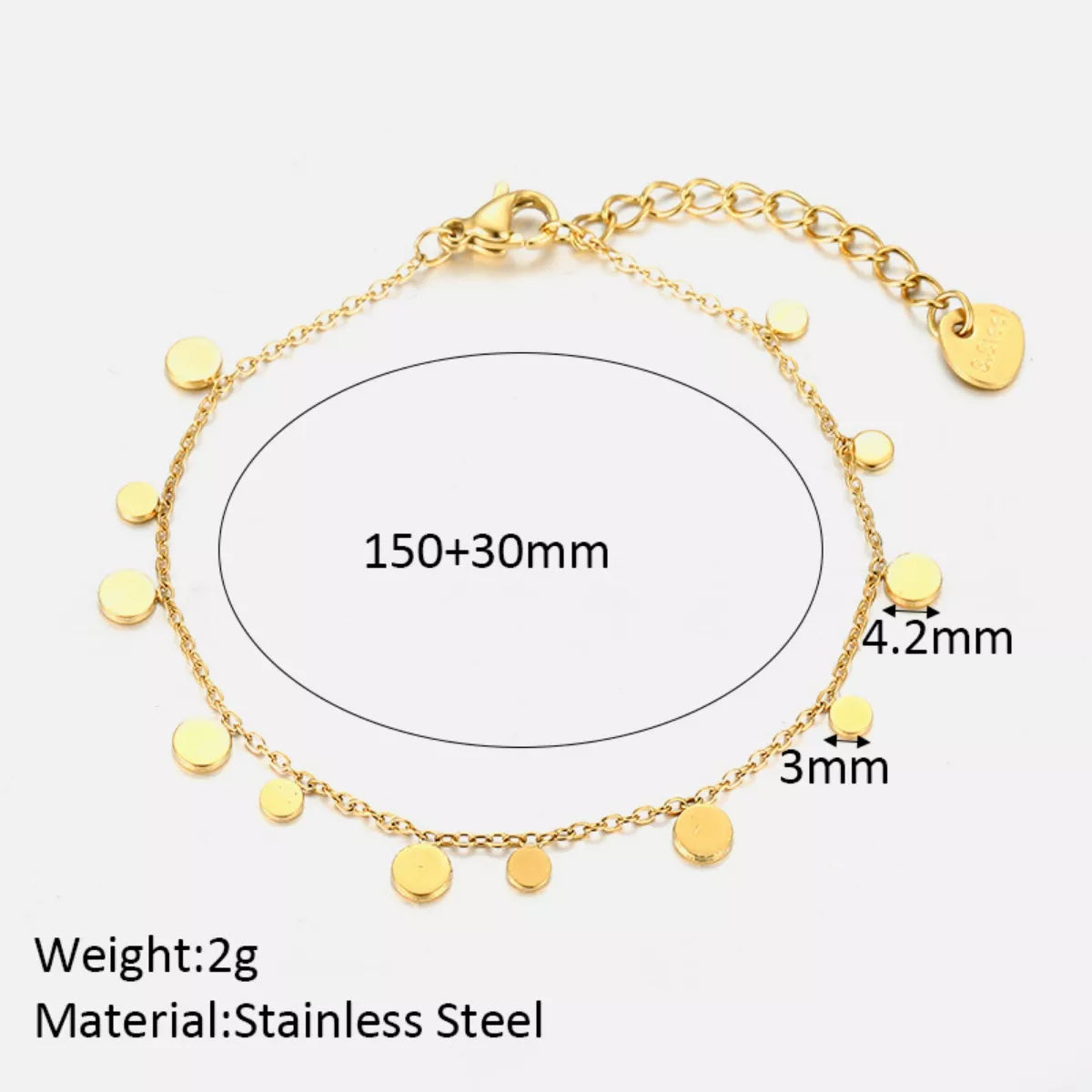 18K Gold-Plated Charm Bracelet for Women