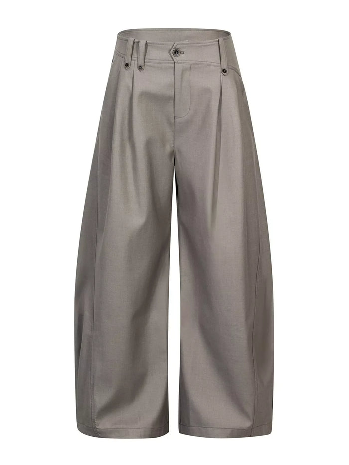 Men's High-Waisted Wide-Leg Pleated Casual Pants