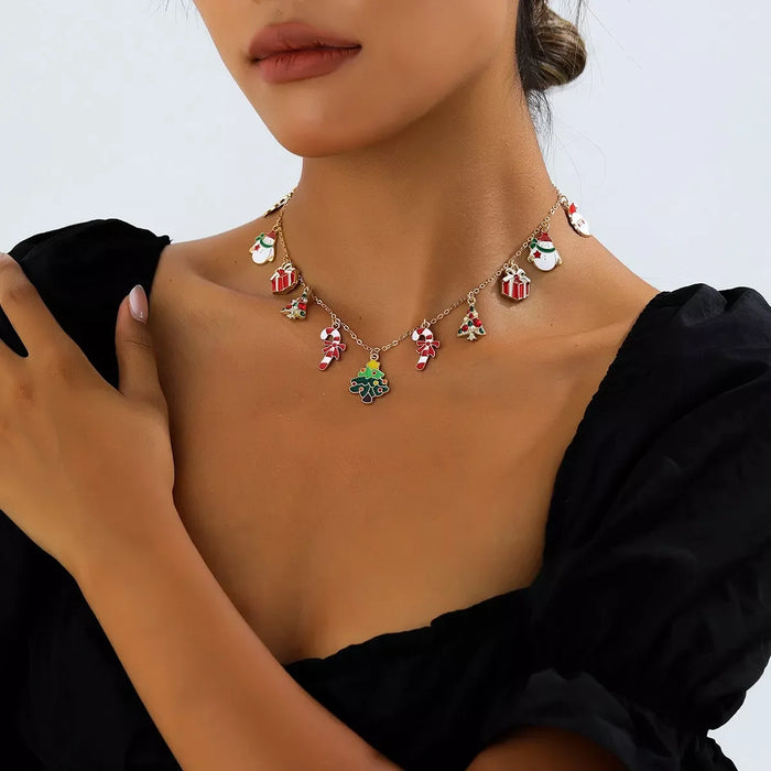 Christmas Charm Alloy Necklace for Women