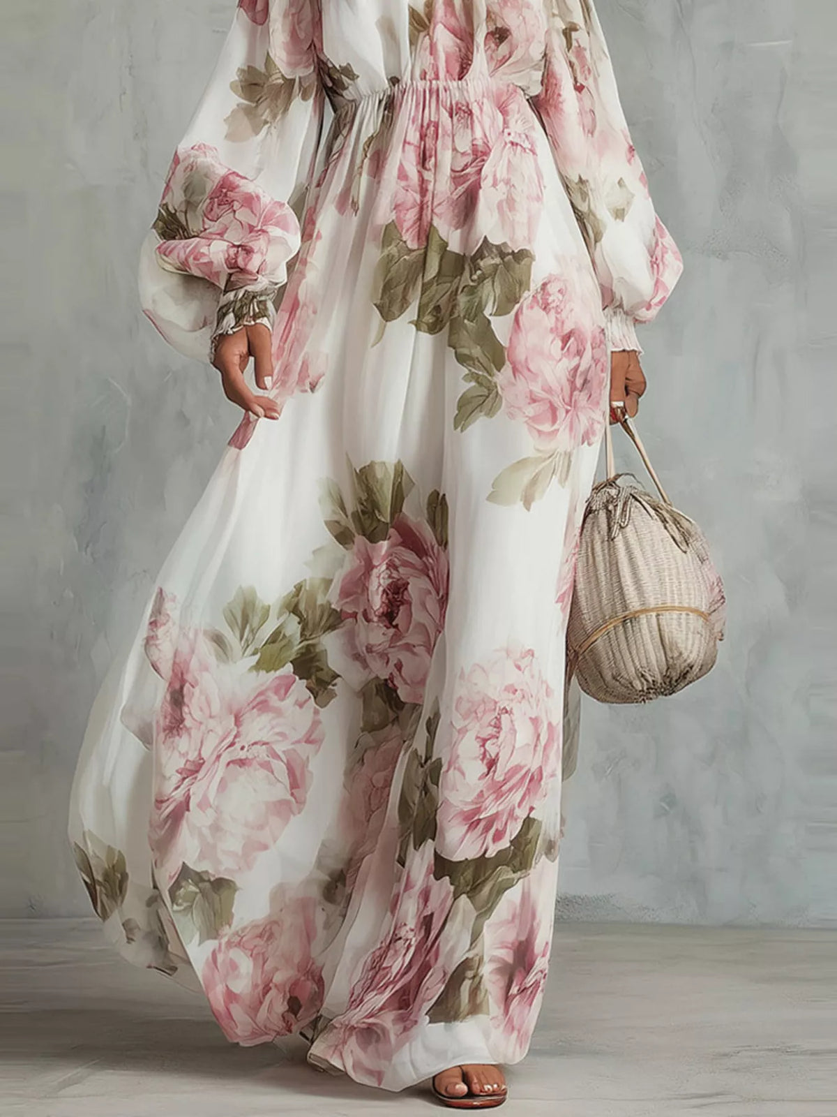 Floral Off Shoulder Maxi Dress for Women