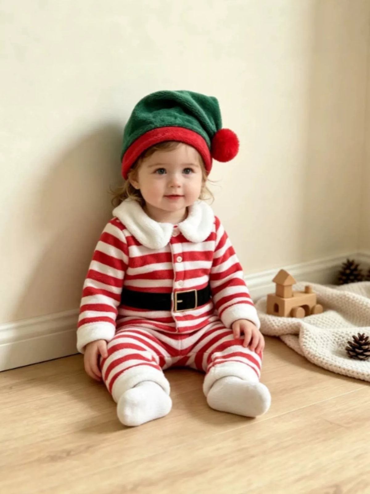Children's Christmas Striped Pajama Set