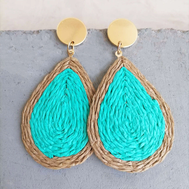Raffia Grass Teardrop Earrings – image 3 | Lilixa Trending Jewelry