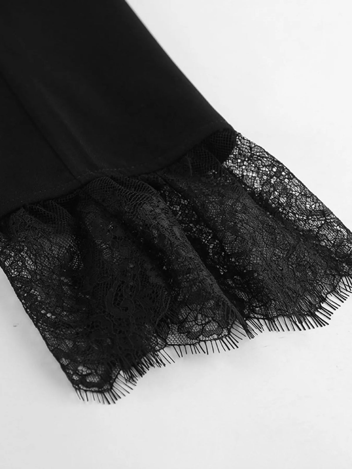 Lace Hem Lapel Blazer
