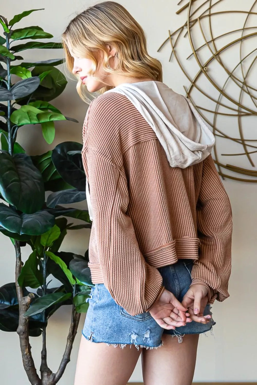 Reborn J Striped Hooded Jacket