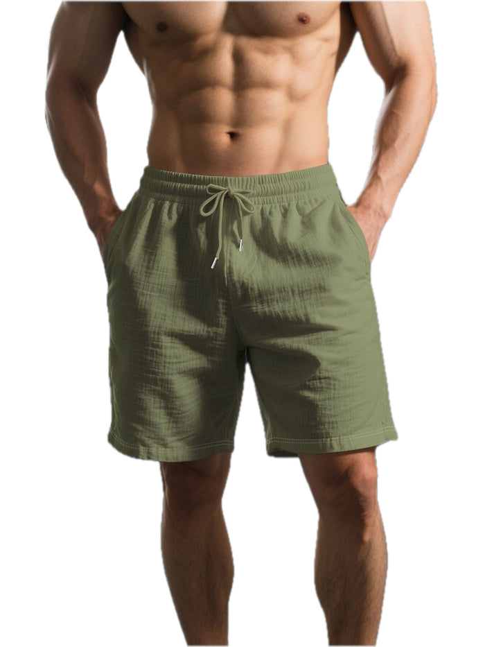 Men's Crinkle Drawstring Shorts Plus Size