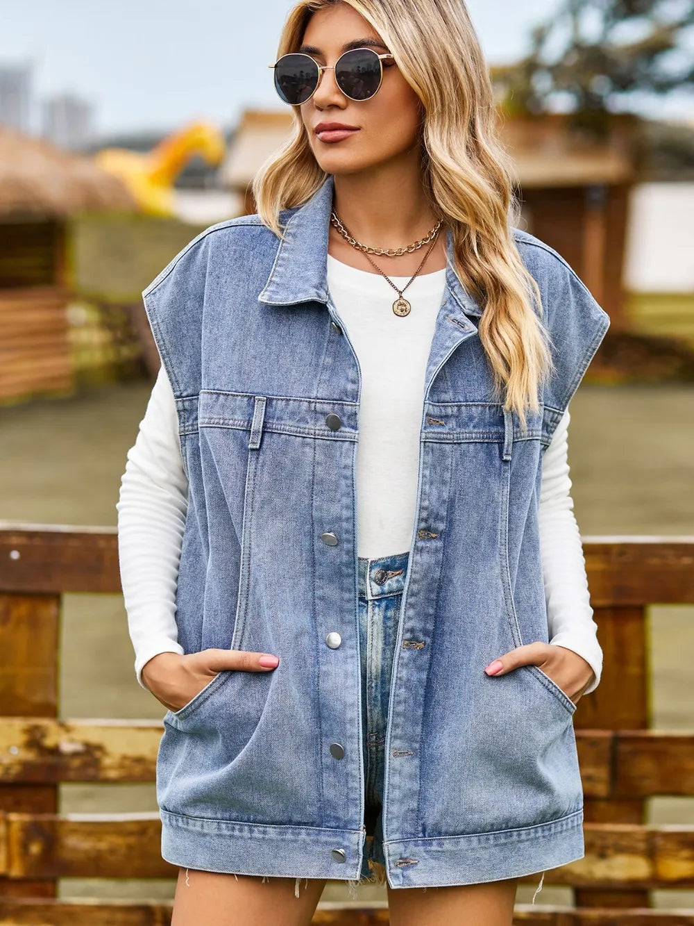 Sleeveless Denim Jacket
