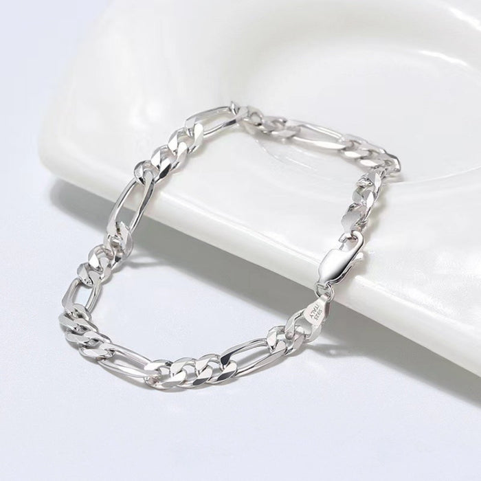 18K Gold-Plated 925 Sterling Silver Chain Bracelet for Women
