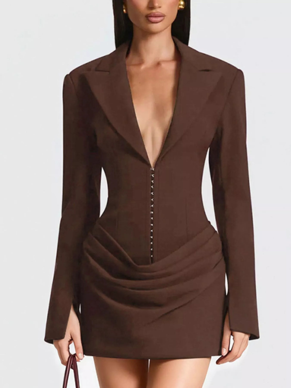 Blazer Long Sleeve Mini Dress Plus Size