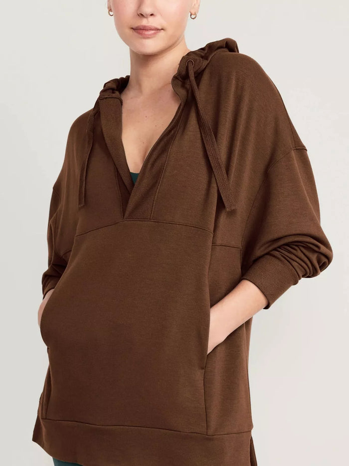 Drawstring Kangaroo Pocket Long Sleeve Hoodie for Women