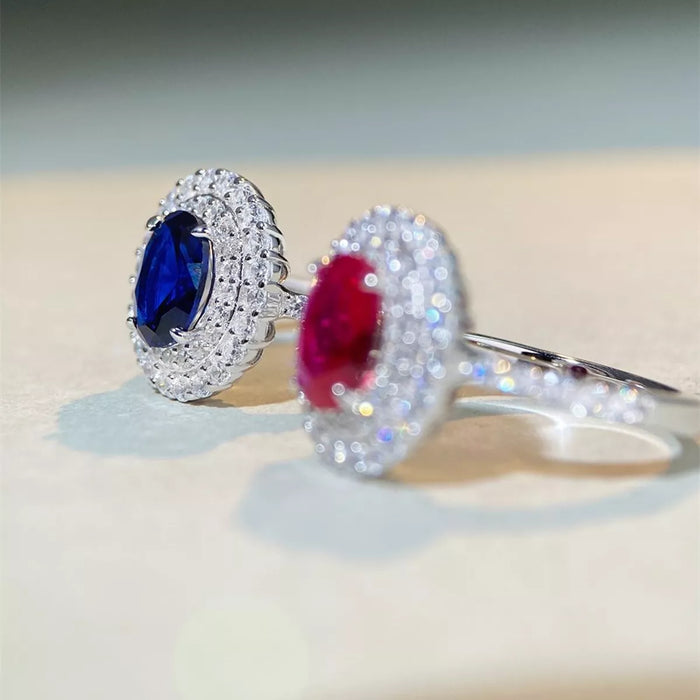 925 Sterling Silver Zircon Round Ring for Women