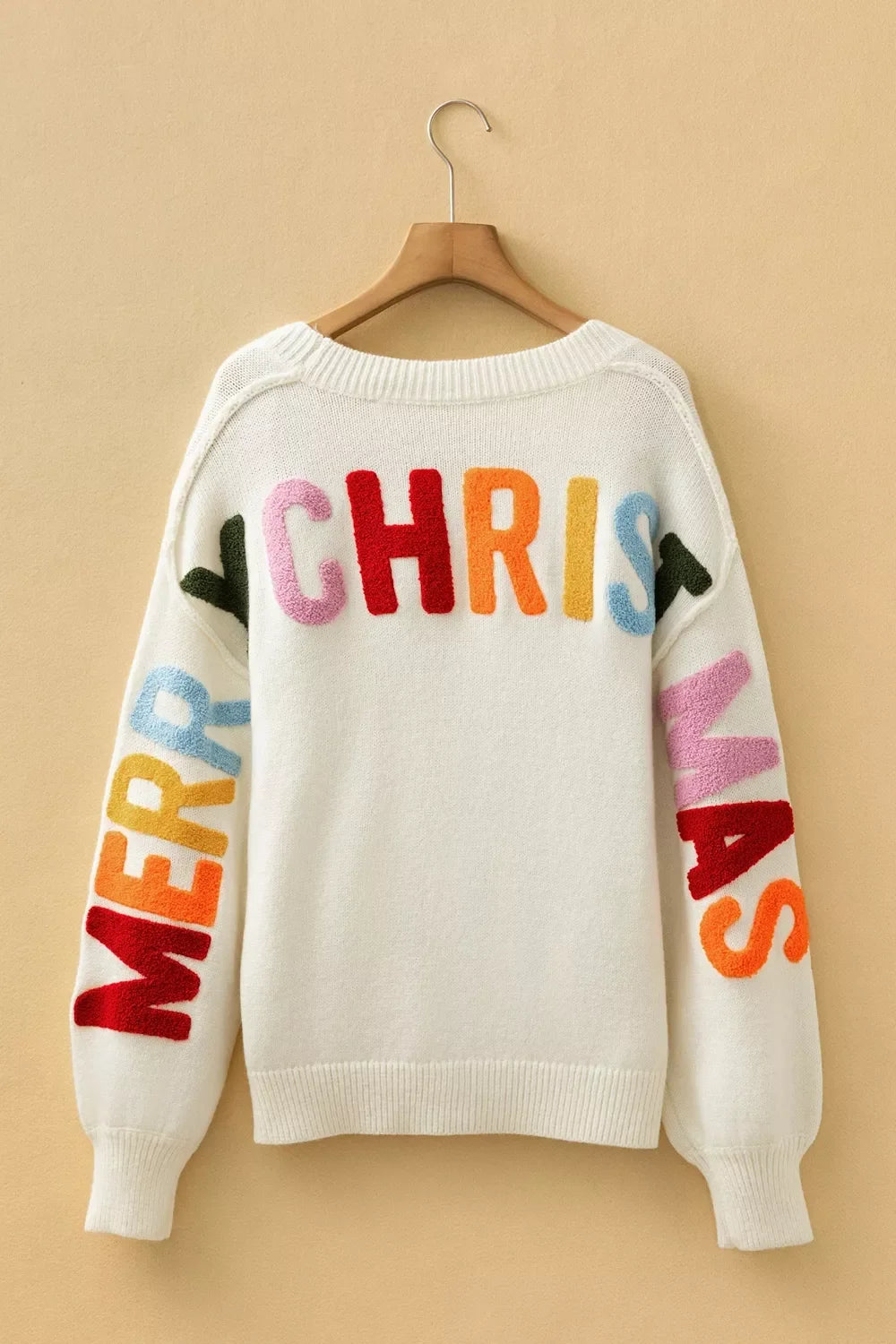 'HO HO HO' Button Up Knit Cardigan for Women