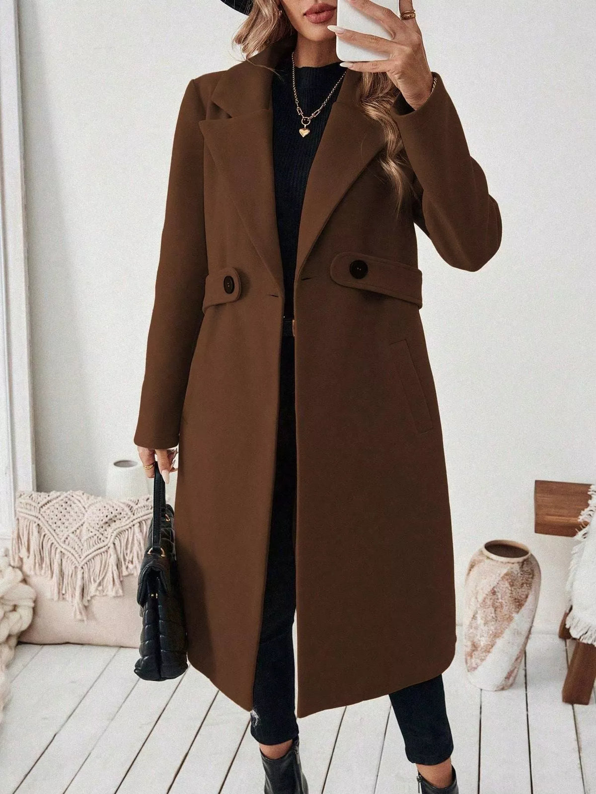 Single Button Longline Coat