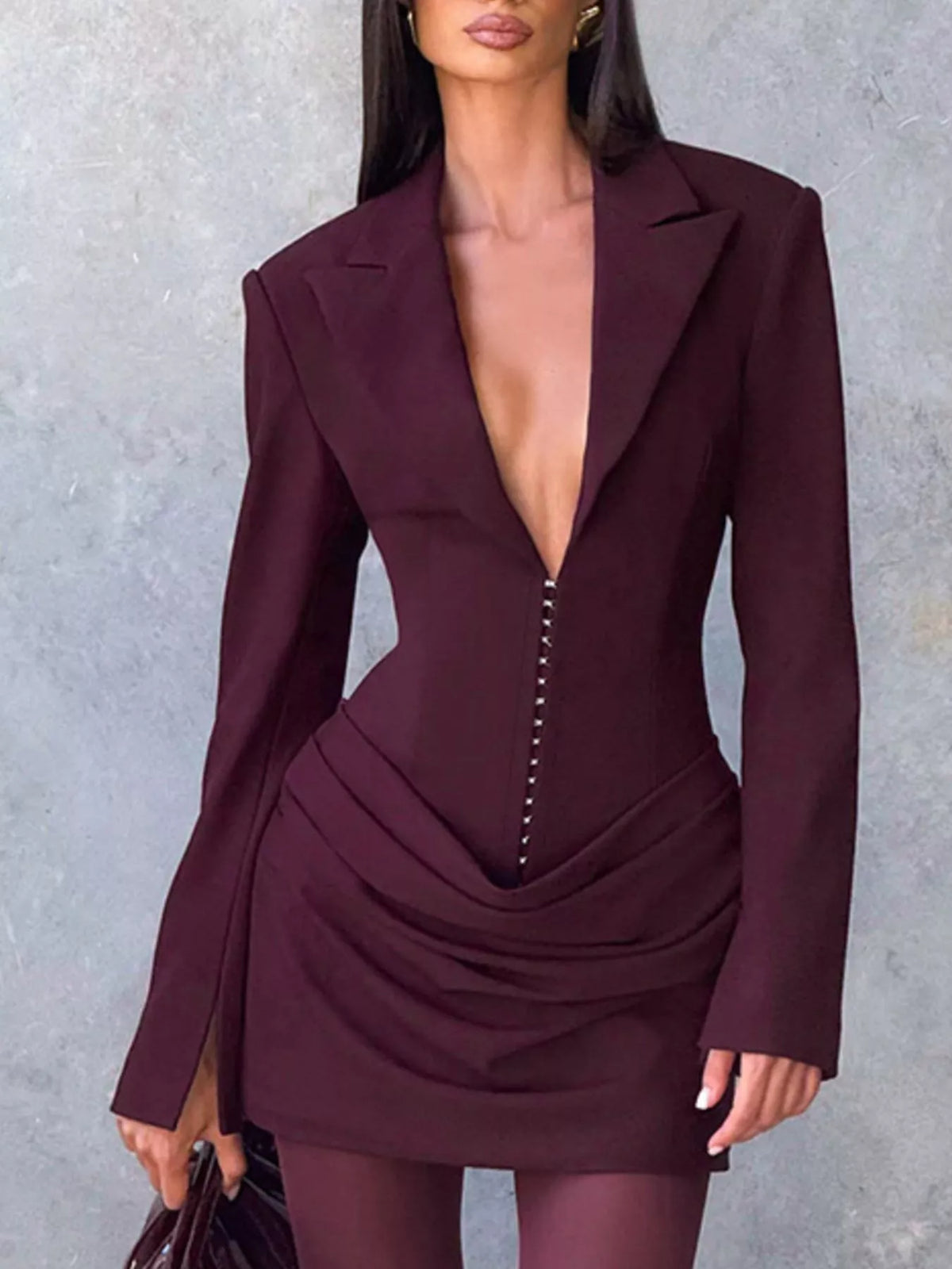 Blazer Long Sleeve Mini Dress Plus Size