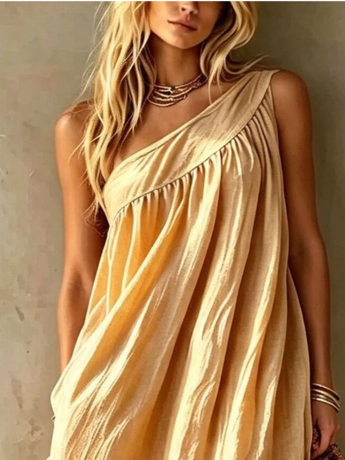 One Shoulder Maxi Dress Plus Size