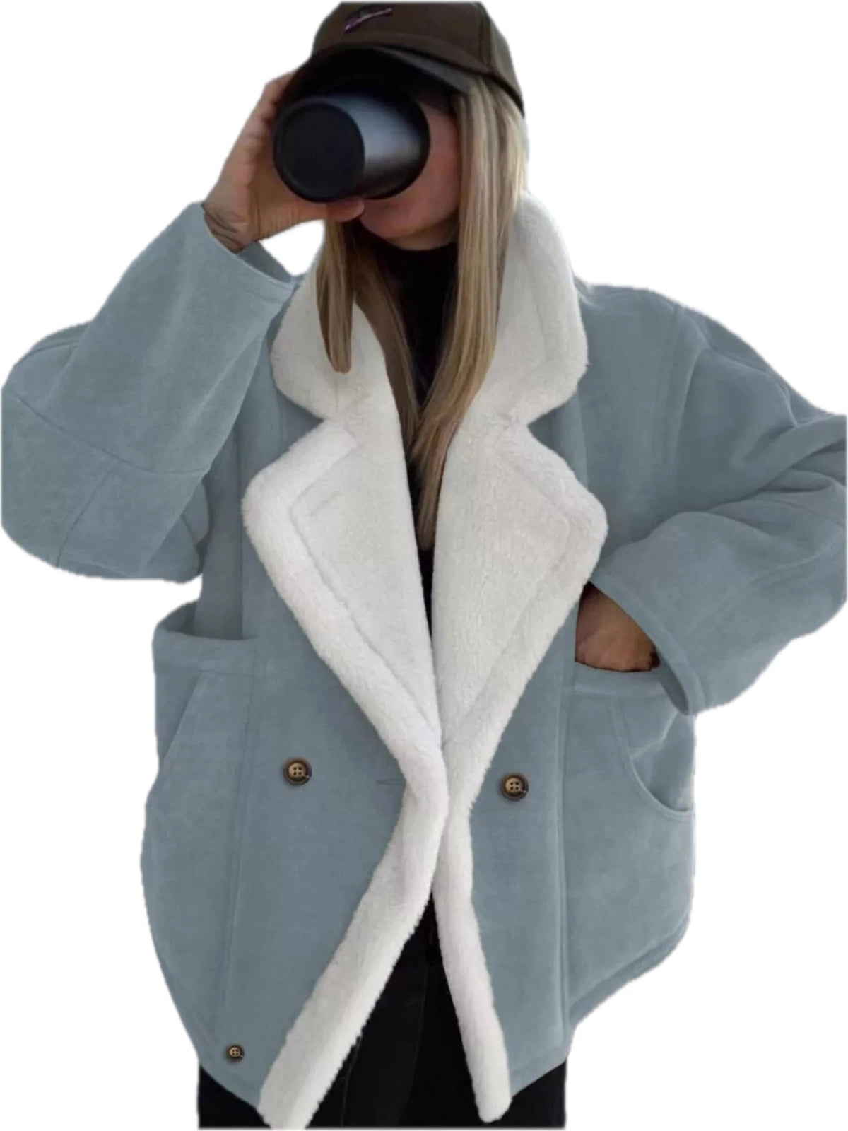 Plush Lined Dropped Shoulder Outerwear