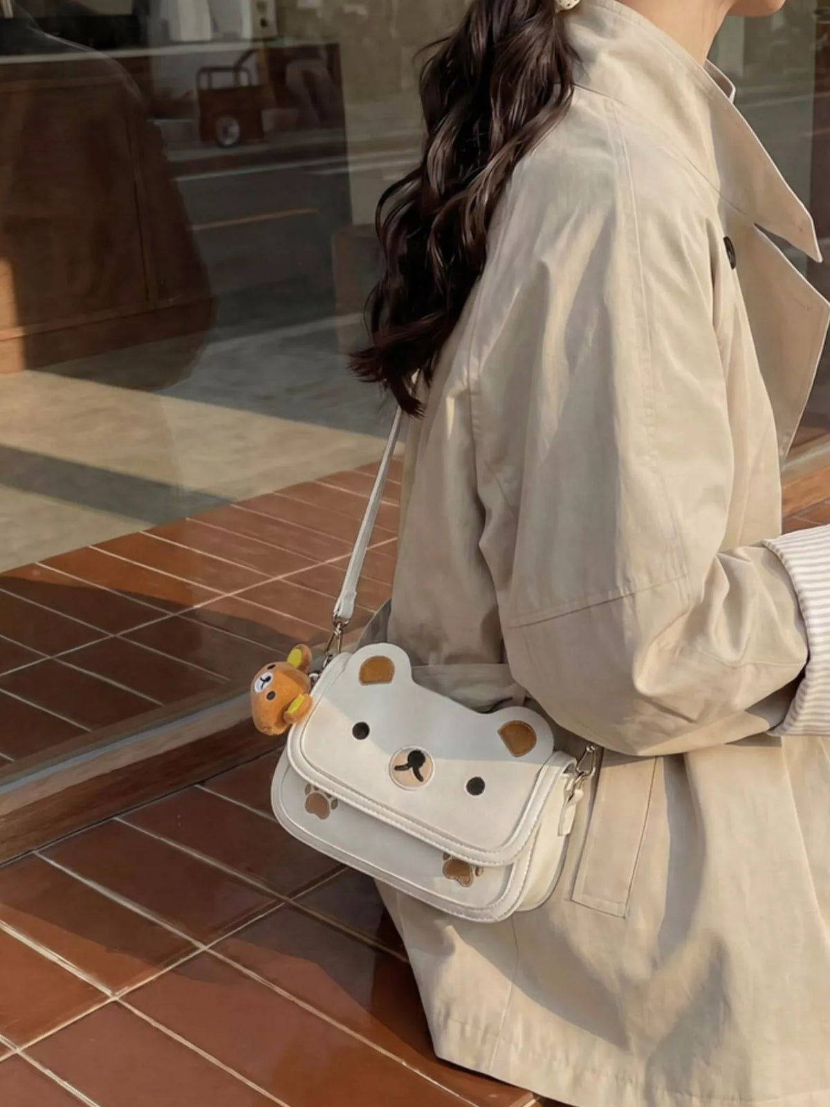 Cartoon Bear Crossbody Bag for Women