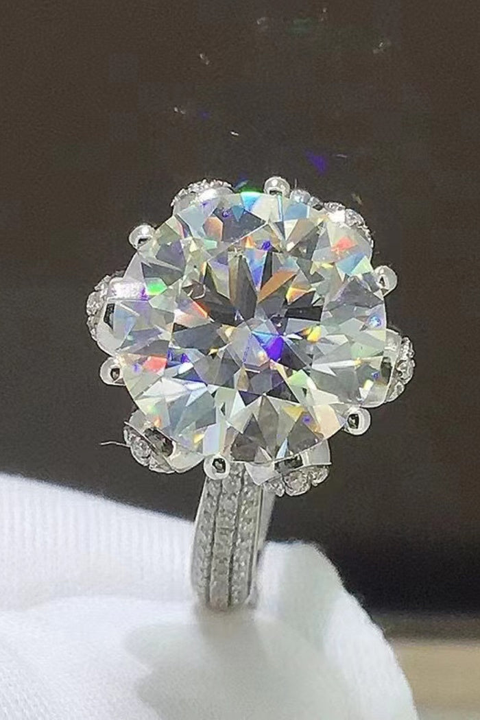 5 Carat Moissanite Side Stone Ring for Women