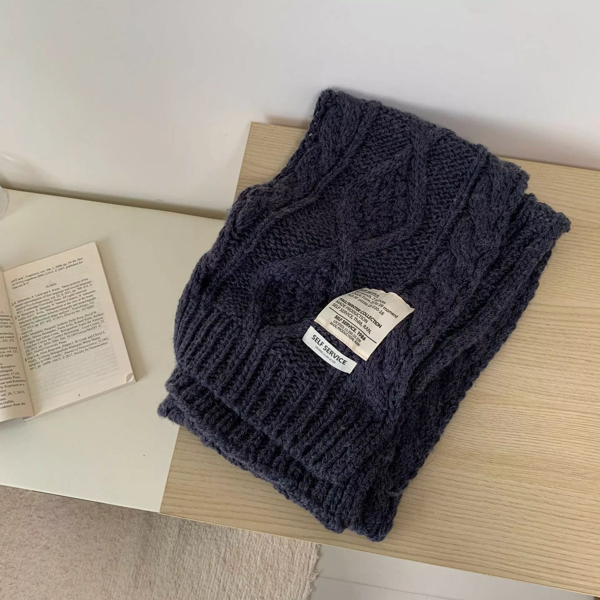 Chunky Cable Knit Scarf for Women