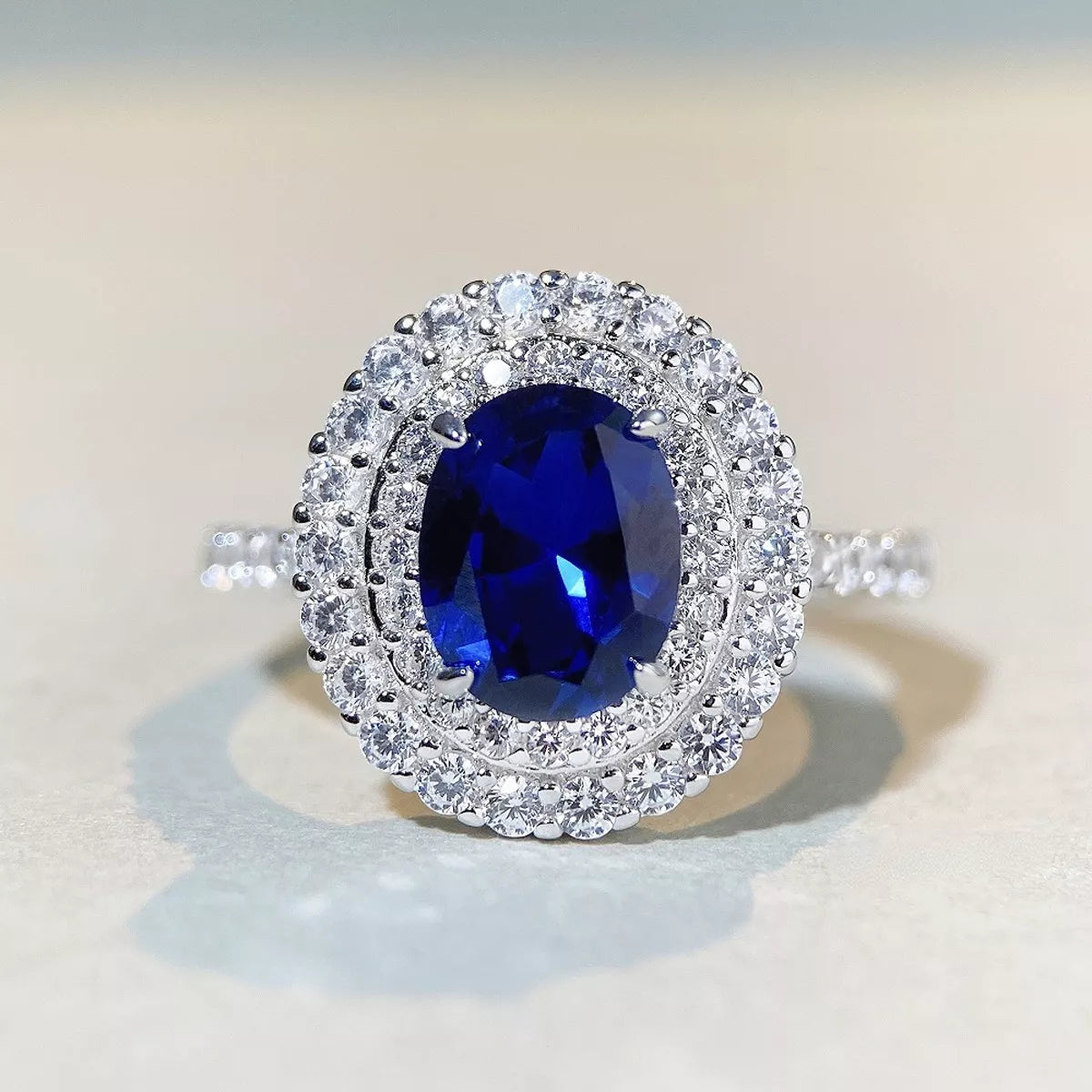 925 Sterling Silver Zircon Round Ring for Women