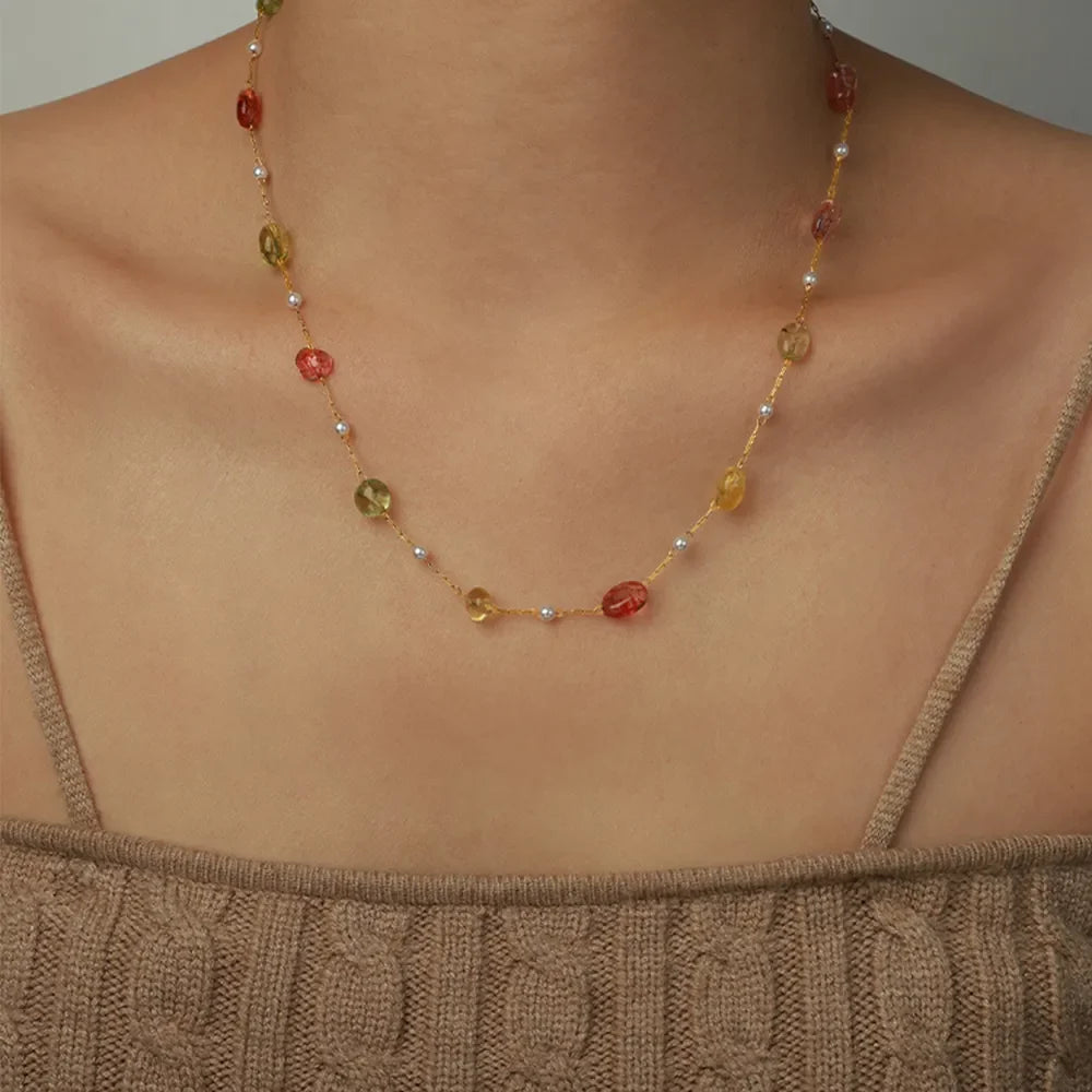 Titanium Steel Gold-plated Bead Necklace – image 6 | Lilixa Trending Jewelry