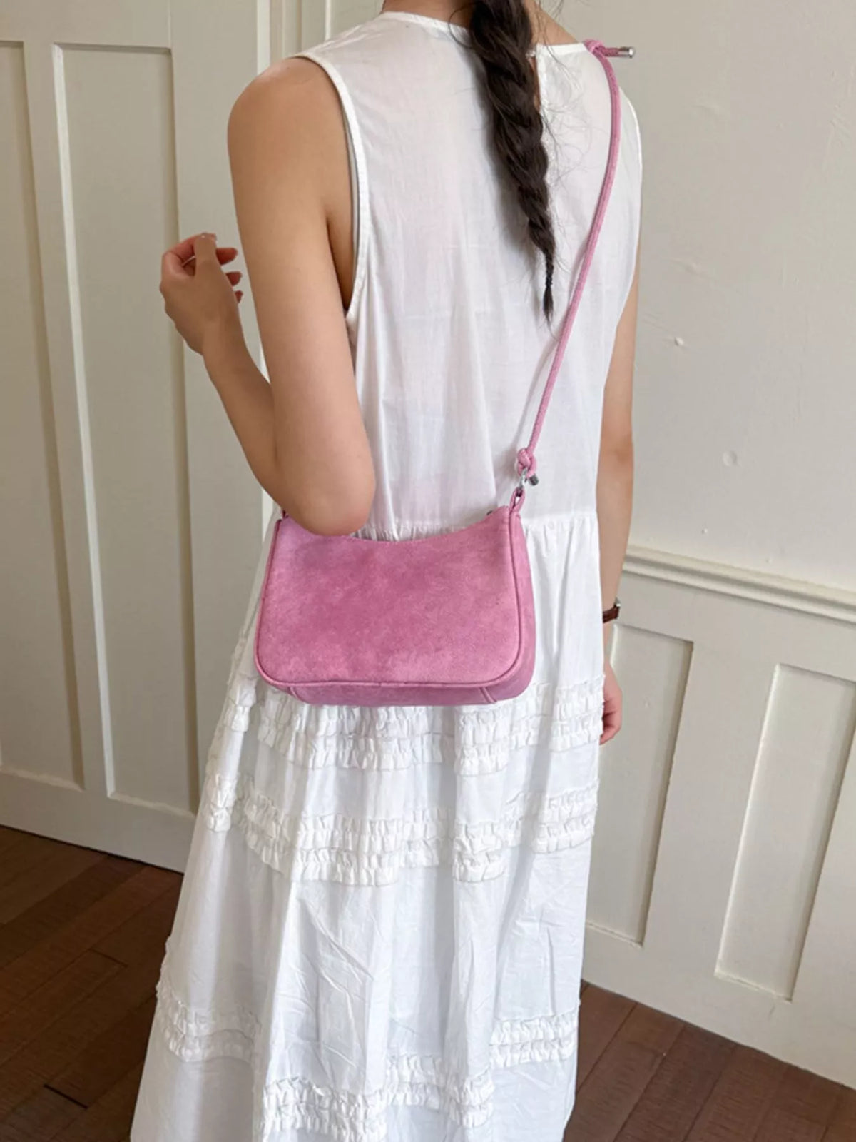 Baguette Vegan Leather Crossbody Bag for Women
