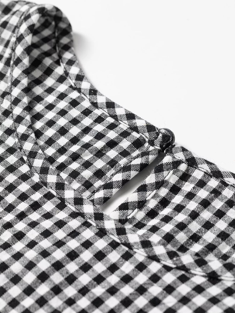 Women's Plaid Shirred Cuff Long Sleeve Blouse