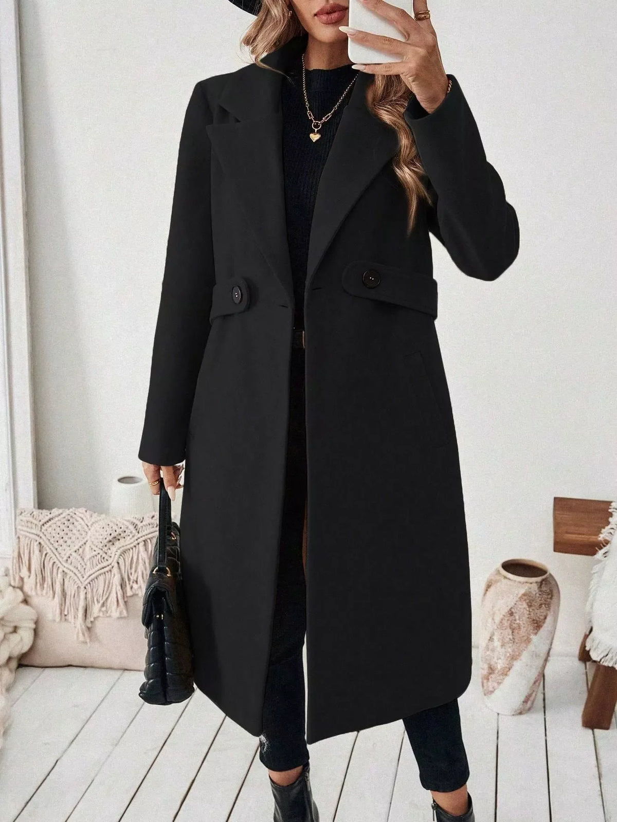 Single Button Longline Coat