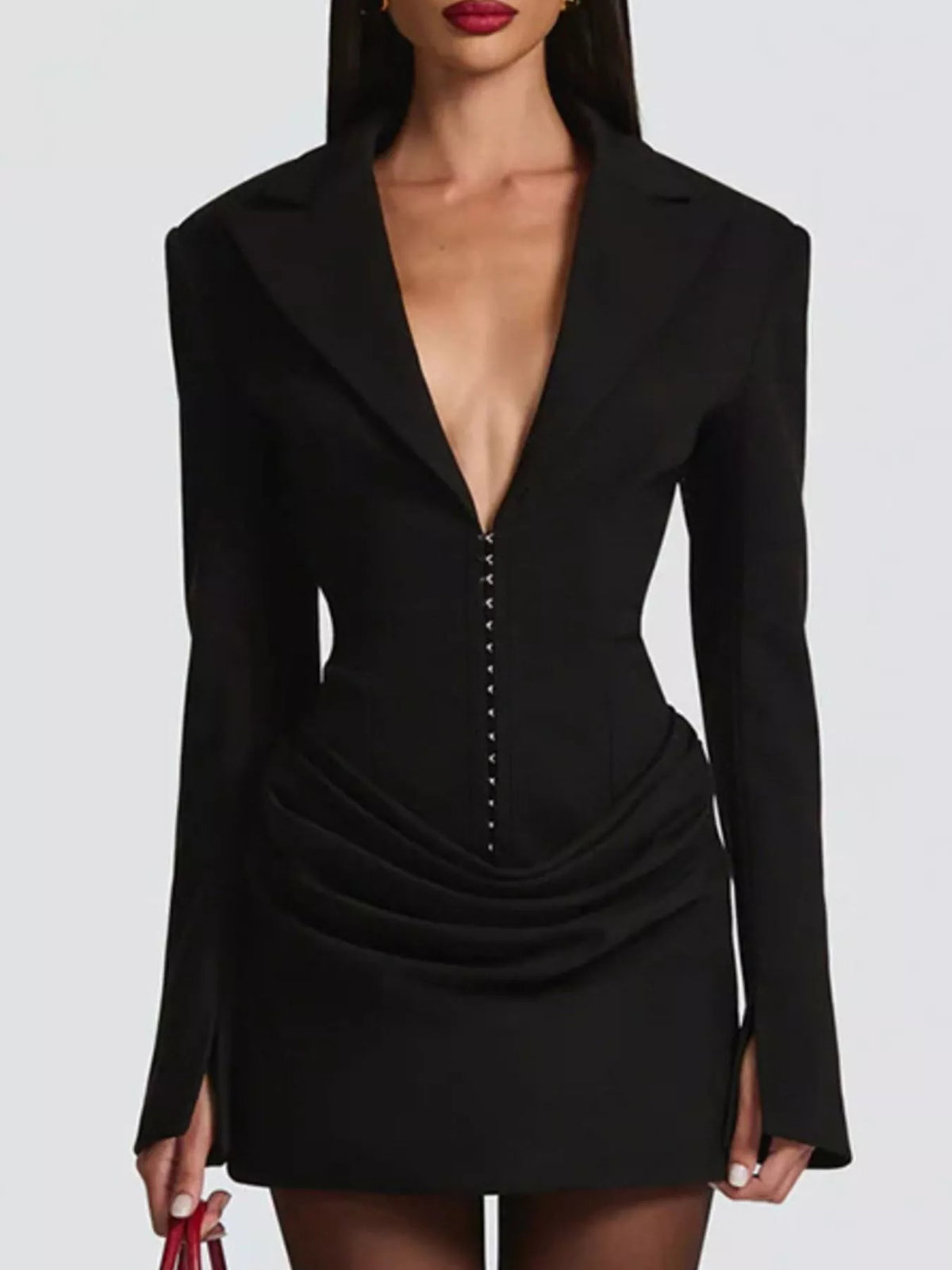 Blazer Long Sleeve Mini Dress Plus Size