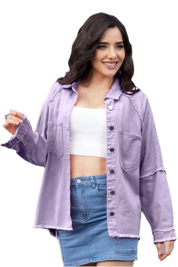Raw Hem Pocket Denim Jacket