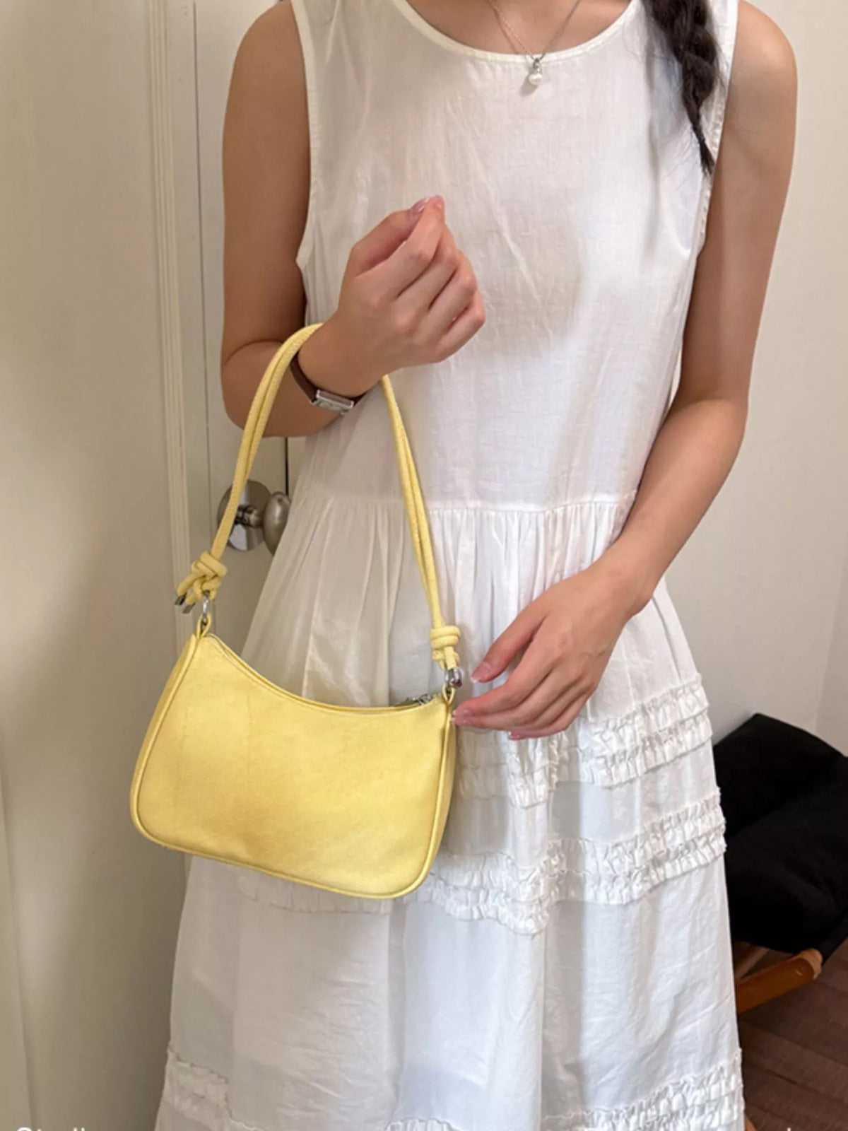 Baguette Vegan Leather Crossbody Bag for Women