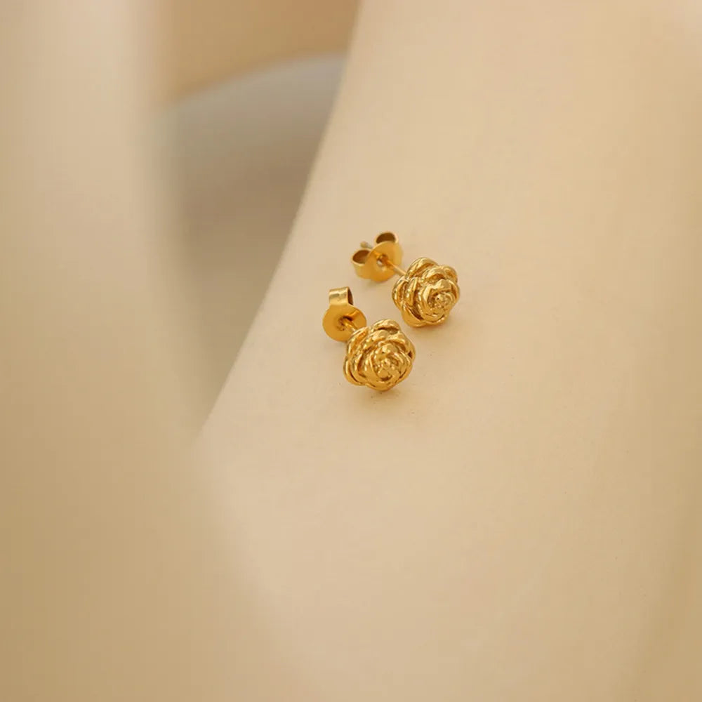 Titanium Steel Rose Stud Earrings – image 3 | Lilixa Trending Jewelry