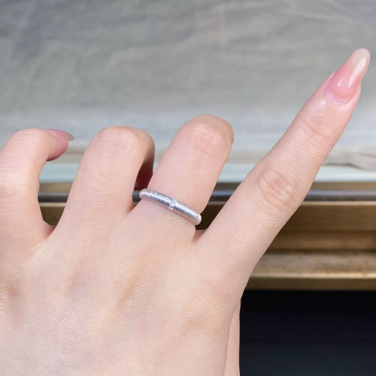 18K Gold-Plated 925 Sterling Silver Zircon Ring for Women