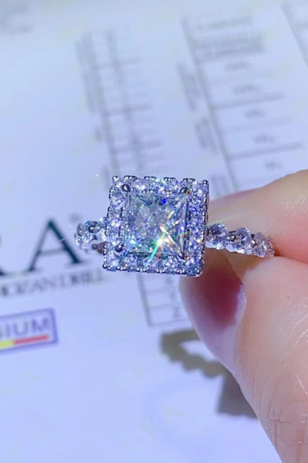 Adored 1 Carat Moissanite Square Ring for Women