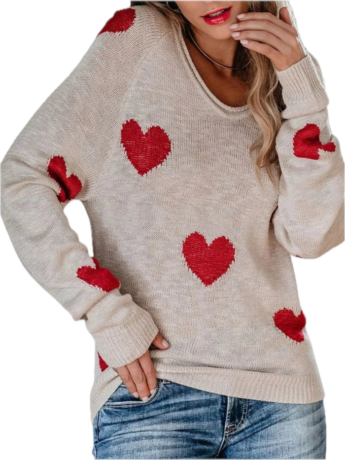 Heart V Neck Sweater
