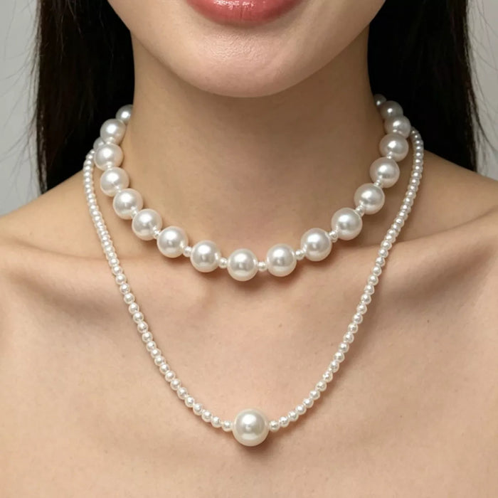 Elegant Double Layer Pearl Necklace for Women