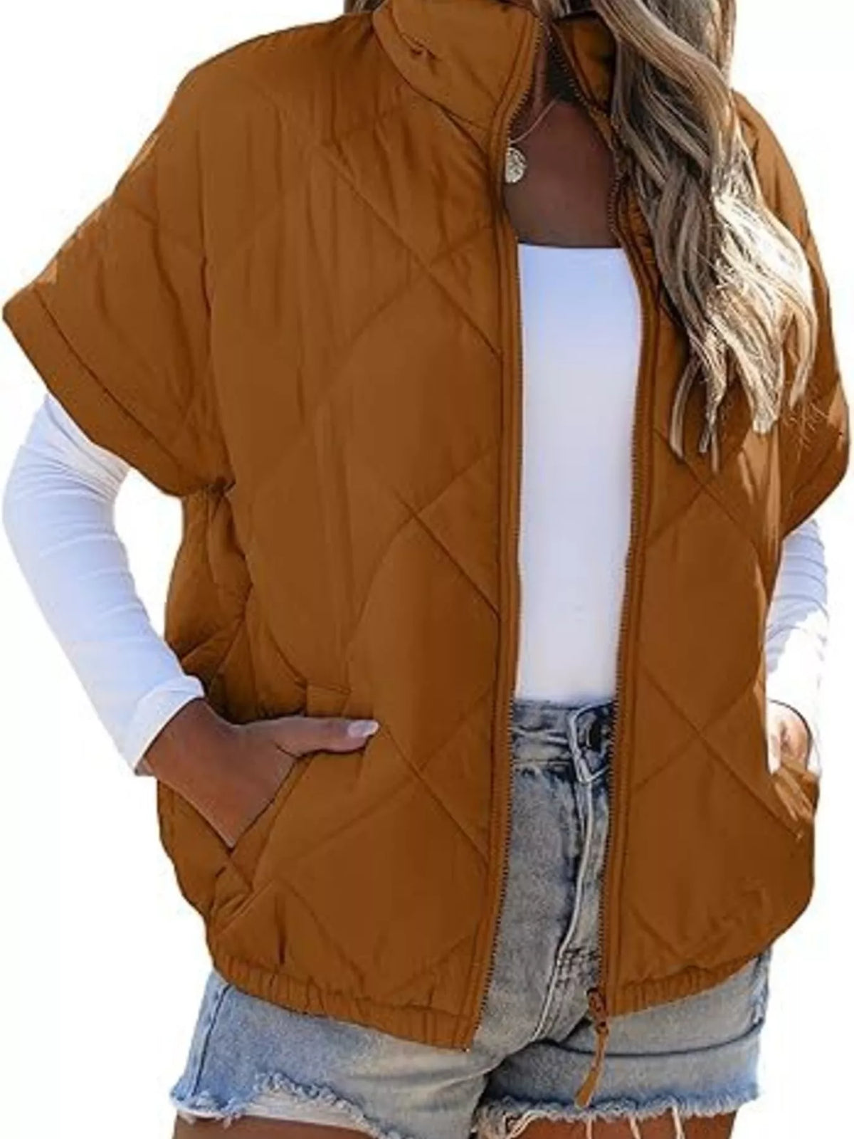 Quilted Zip Up Winter Coat