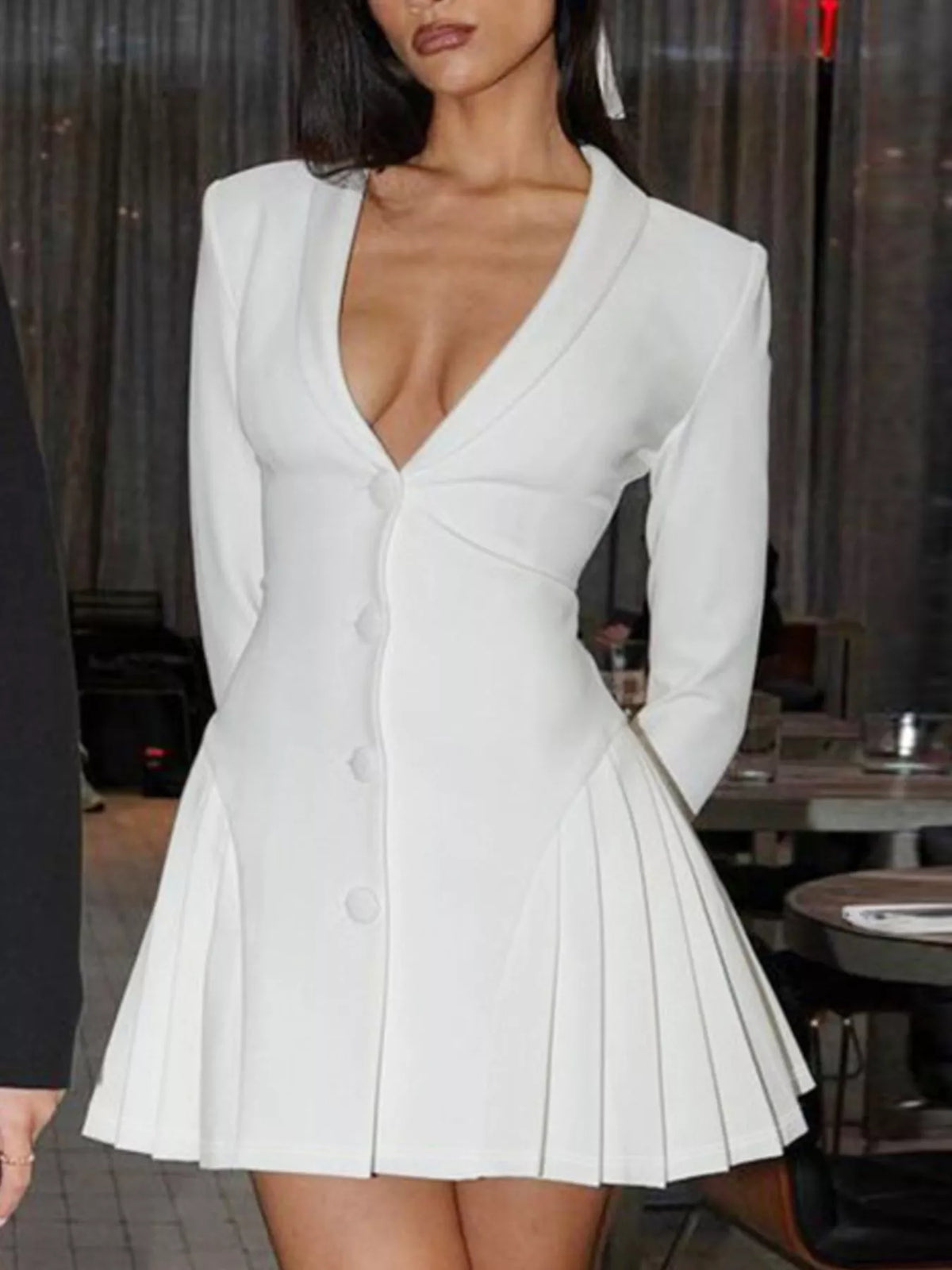 Blazer Pleated Mini Dress